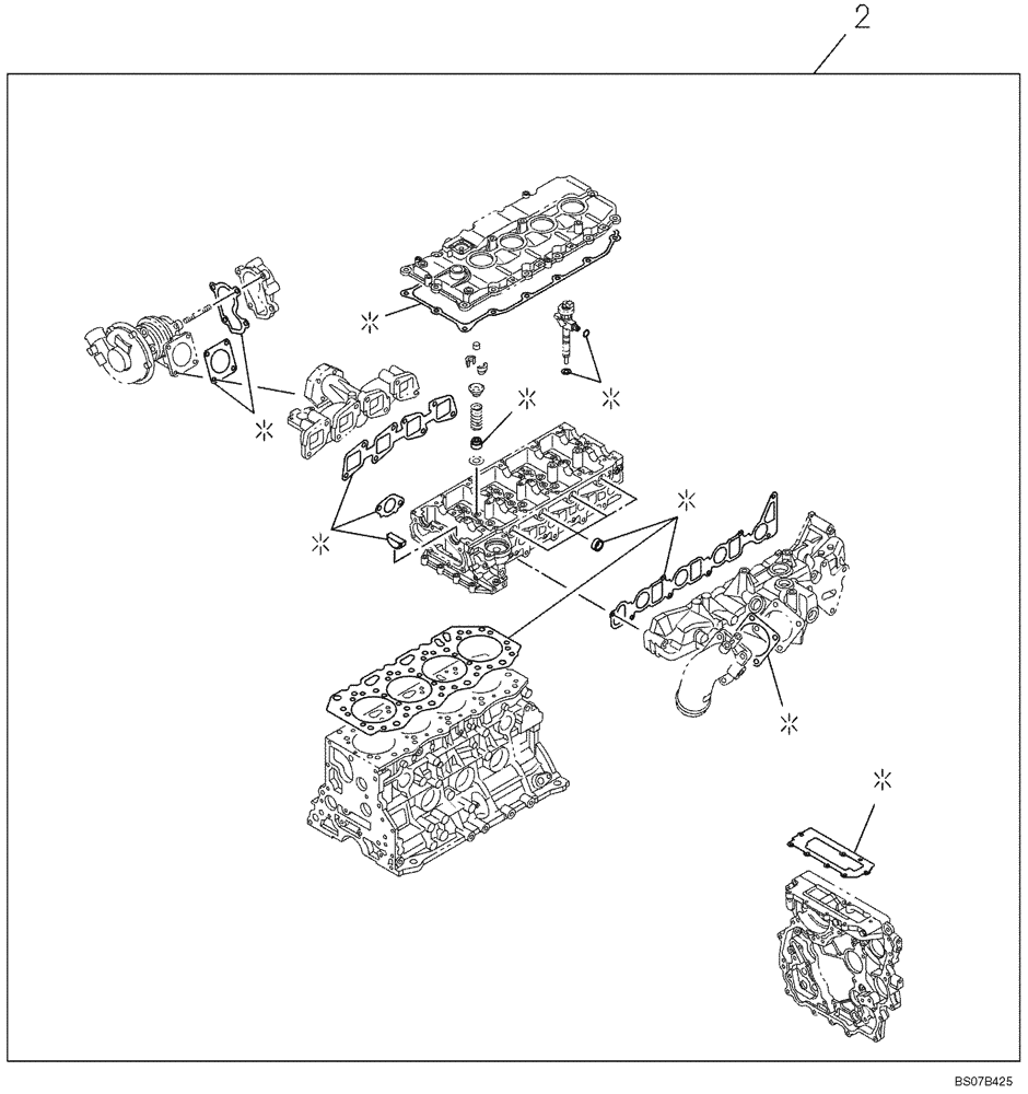 Схема запчастей Case CX135SR - (02-07) - PACKAGE SEALS - ENGINE (02) - ENGINE