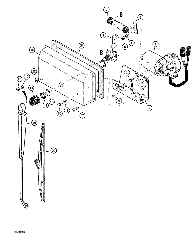 Схема запчастей Case 921 - (4-050) - REAR WIPER (04) - ELECTRICAL SYSTEMS