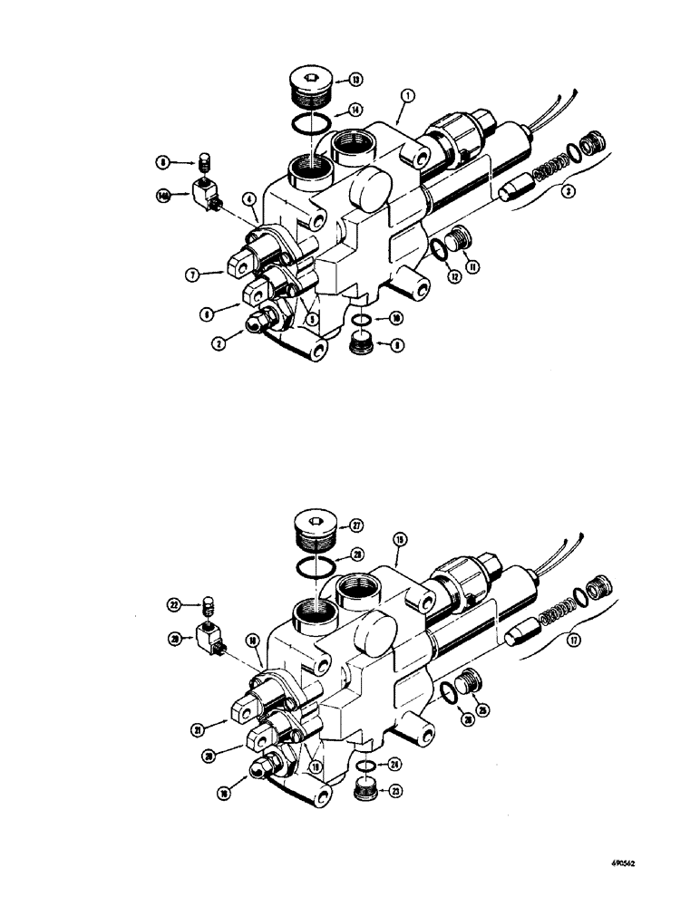 Схема запчастей Case W10C - (224) - MODEL W9C AND W10C LOADERS (08) - HYDRAULICS