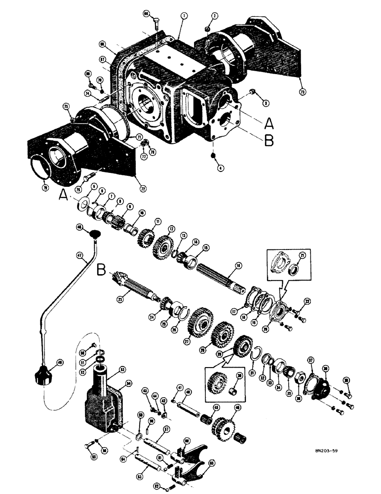 Схема запчастей Case 400 - (150) - TRANSMISSION - DIFFERENTIAL AND FINAL DRIVE SPACERS (03) - TRANSMISSION