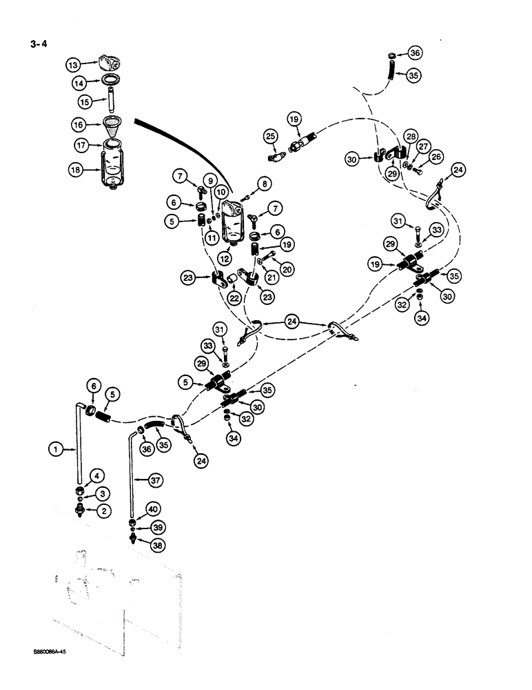 Схема запчастей Case W14C - (3-04) - FUEL LINES AND SEDIMENT BOWL (03) - FUEL SYSTEM