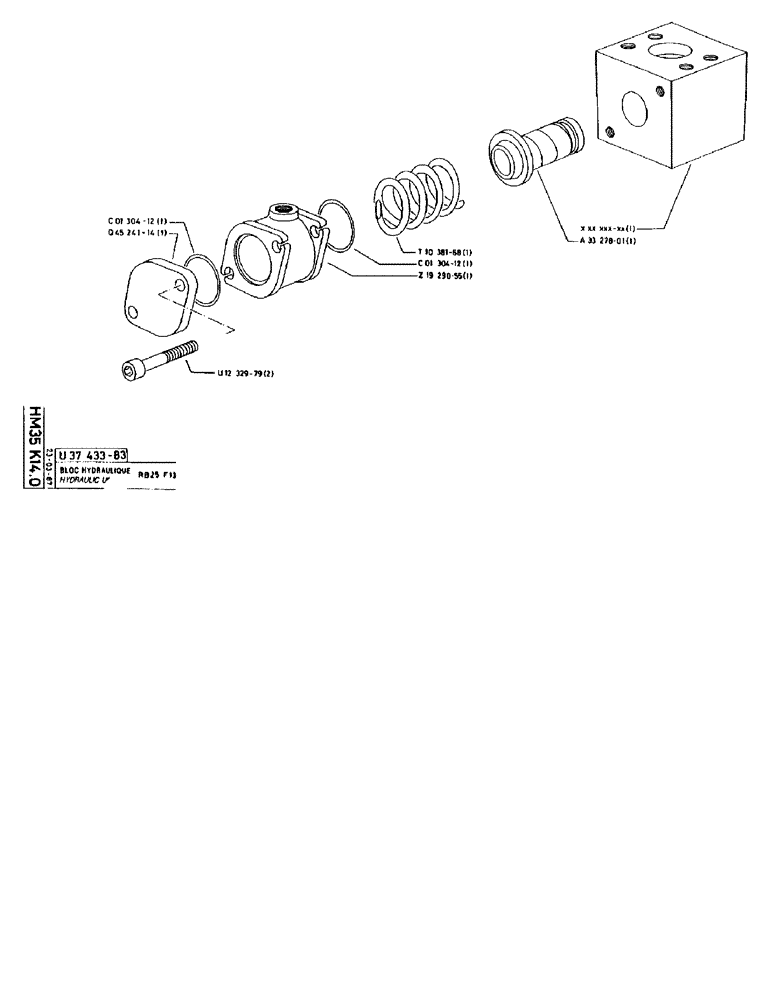 Схема запчастей Case 90BCL - (277) - HYDRAULIC UNIT RB25 F13 (07) - HYDRAULIC SYSTEM