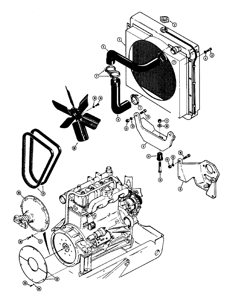 Схема запчастей Case 400C - (064) - ENGINE, RADIATOR AND RELATED PARTS (02) - ENGINE