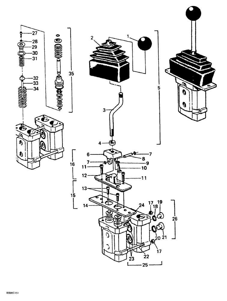 Схема запчастей Case 689G - (08-58) - LINEAR CONTROL VALVE (08) - HYDRAULICS