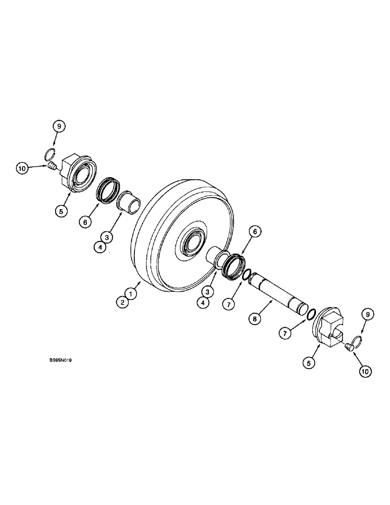 Схема запчастей Case 9010 - (5-06) - IDLER WHEEL (11) - TRACKS/STEERING