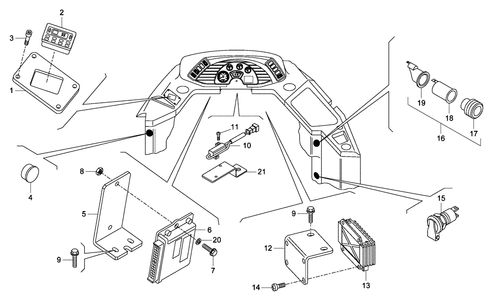 Схема запчастей Case 335 - (67A00021455[001]) - ELECTRICAL ACCESSORIES - DRIVER CAB (87363281) (13) - Electrical System / Decals