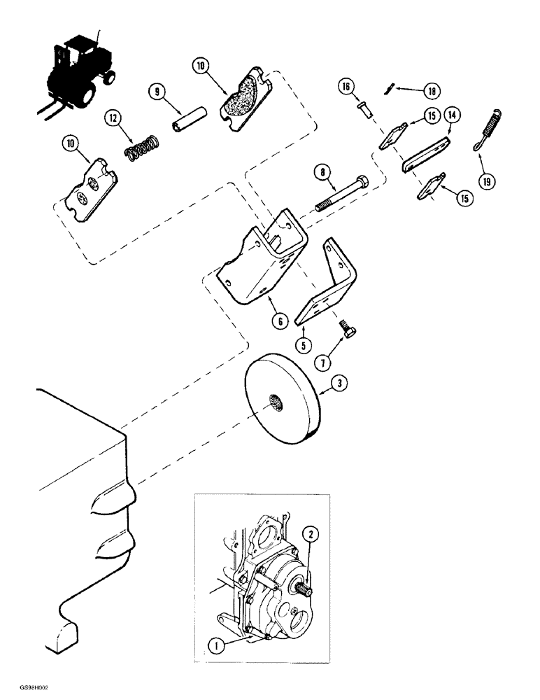 Схема запчастей Case 584E - (7-08) - TRANSAXLE PARK BRAKE, 4 WHEEL DRIVE (07) - BRAKES