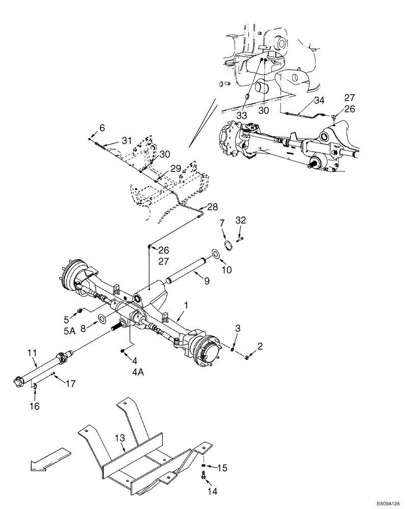 Схема запчастей Case 586G - (06-01) - AXLE, REAR DRIVE (4WD) - MOUNTING (06) - POWER TRAIN