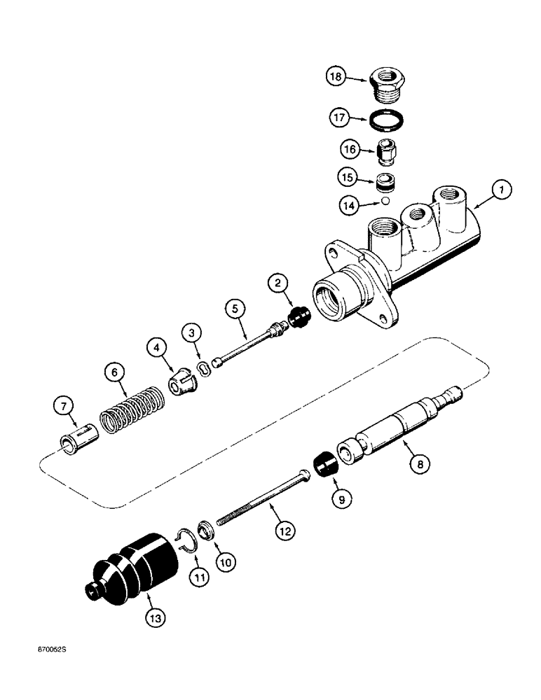 Схема запчастей Case 590SL - (7-10) - BRAKE MASTER CYLINDER (07) - BRAKES