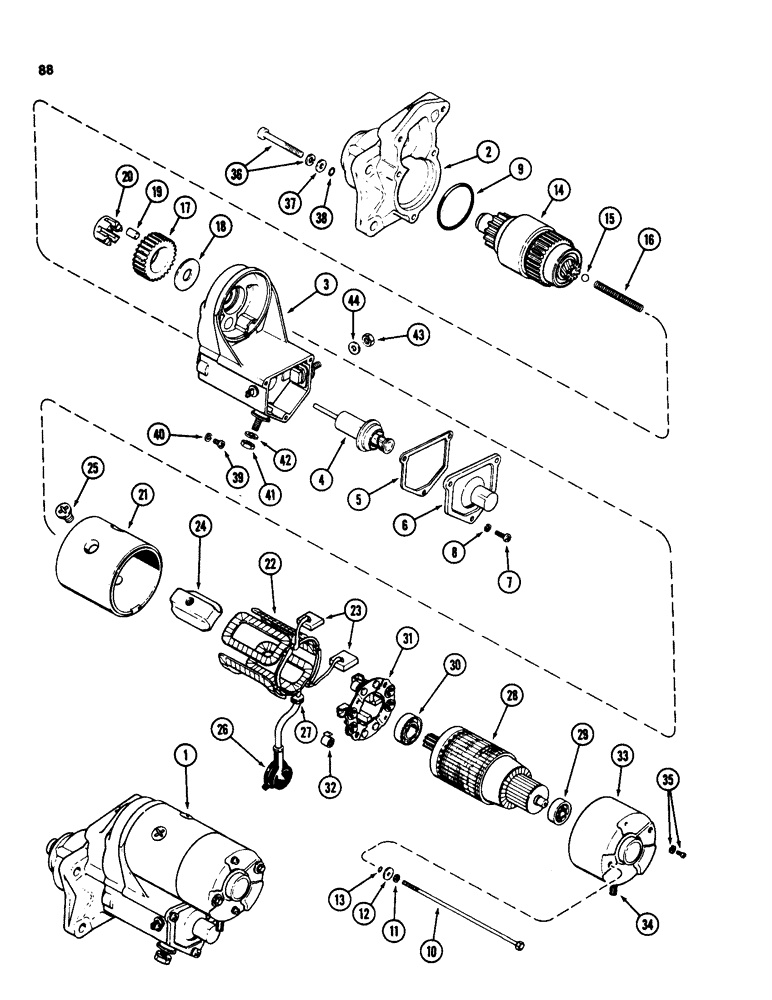 Схема запчастей Case 580SD - (088) - R39341 STARTER (04) - ELECTRICAL SYSTEMS