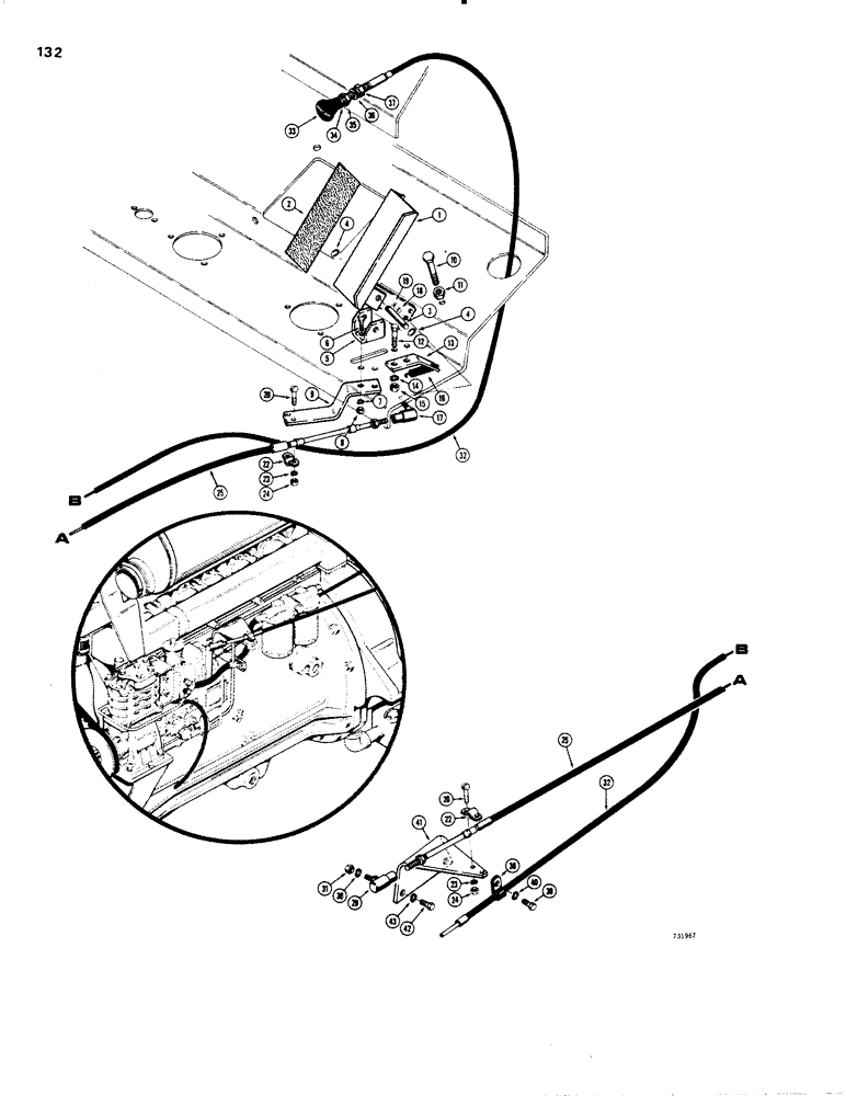 Схема запчастей Case W20 - (132) - ACCELERATOR AND LINKAGE (02) - ENGINE