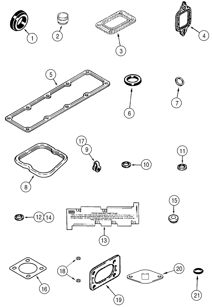 Схема запчастей Case 960 - (02-22) - GASKET KIT (02) - ENGINE