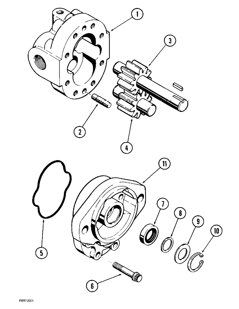 Схема запчастей Case TF300 - (6-14) - GROUND DRIVE MOTOR, 199030A1 (06) - POWER TRAIN