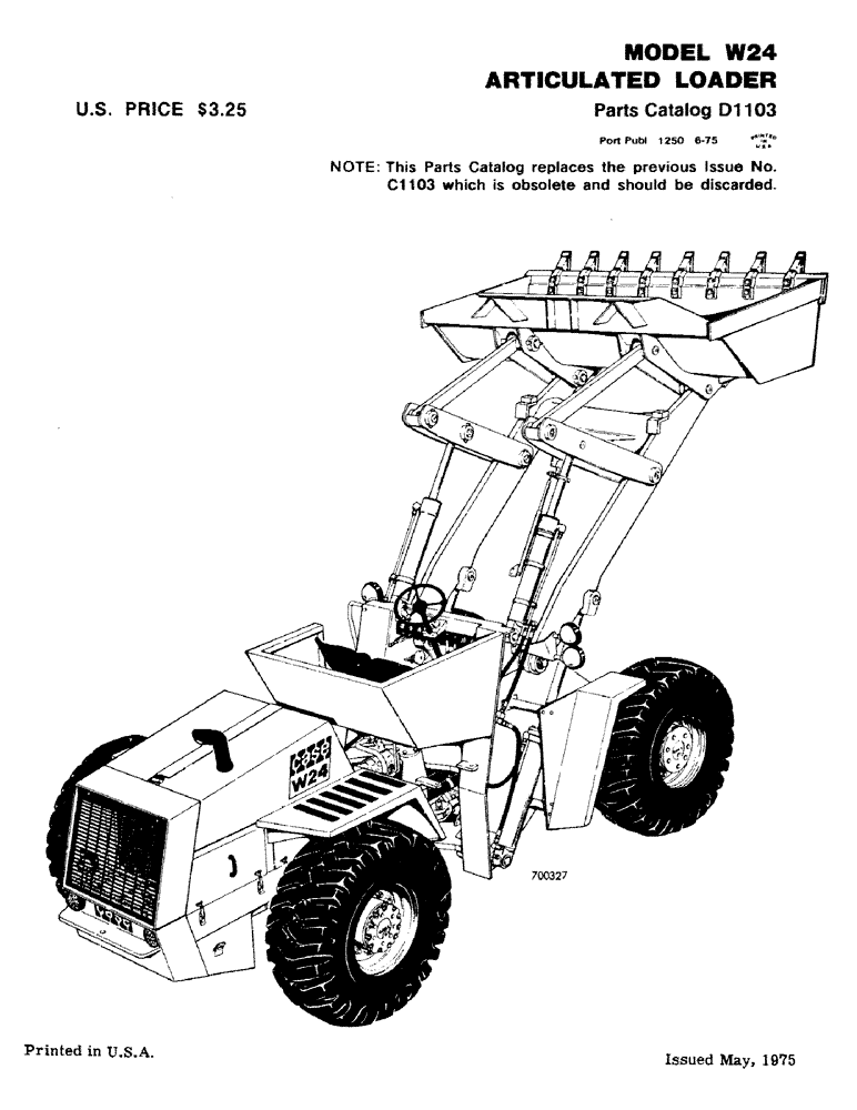 Схема запчастей Case W24 - (001) - MODEL W24 ARTICULATED LOADER (00) - PICTORIAL INDEX