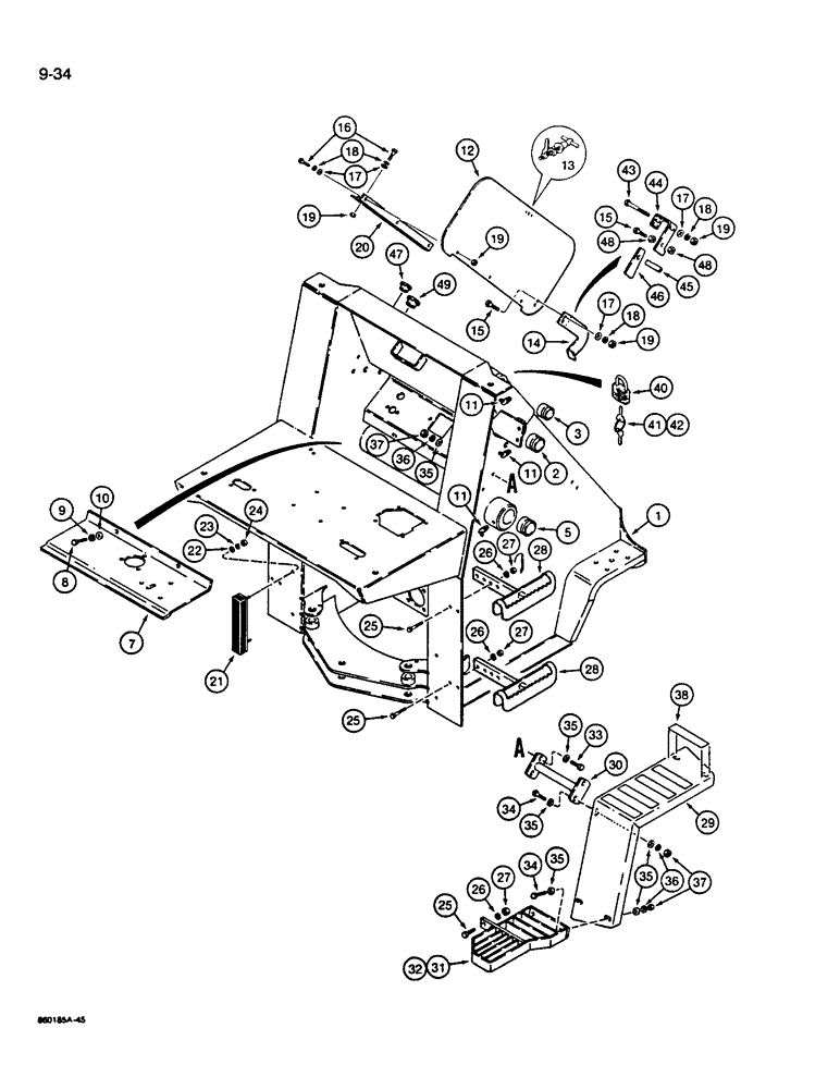 Схема запчастей Case W14B - (9-34) - FRONT FRAME AND FENDERS (09) - CHASSIS/ATTACHMENTS
