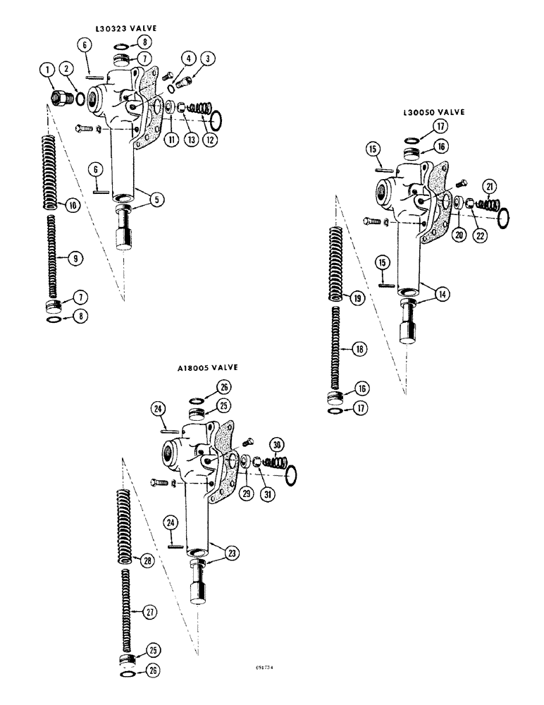 Схема запчастей Case W10B - (164) - L30323 CONVERTER REGULATING VALVE, CONVERTER SERIAL NUMBER 87207E AND AFTER (06) - POWER TRAIN