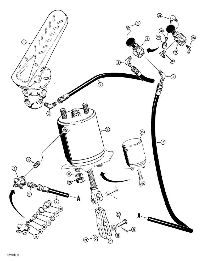 Схема запчастей Case W36 - (7-352) - BRAKE SYSTEM, PARKING BRAKE (07) - BRAKES