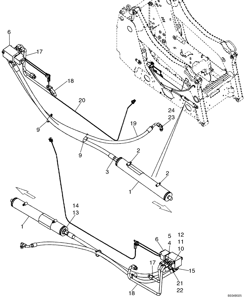 Схема запчастей Case 435 - (08-09) - HYDRAULICS - RIDE CONTROL (08) - HYDRAULICS
