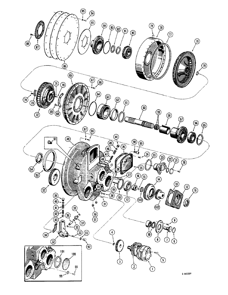 Схема запчастей Case 1150 - (056) - TORQUE CONVERTER (03) - TRANSMISSION