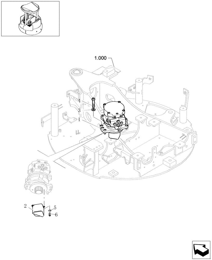 Схема запчастей Case CX20B - (1.040[01]) - SLEW HYDRAULIC MOTOR (35) - HYDRAULIC SYSTEMS