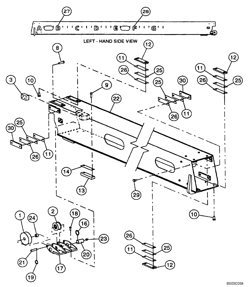 Схема запчастей Case 688G - (9-34A) - INTERMEDIATE BOOM SECTION ASSEMBLY (ASN 686GXR JFE0001847; 688G JFE0003612) (09) - CHASSIS/ATTACHMENTS