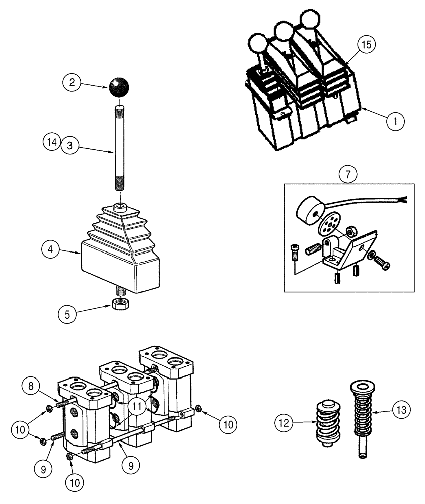 Схема запчастей Case 621D - (08-27) - VALVE ASSY - LOADER CONTROL (08) - HYDRAULICS