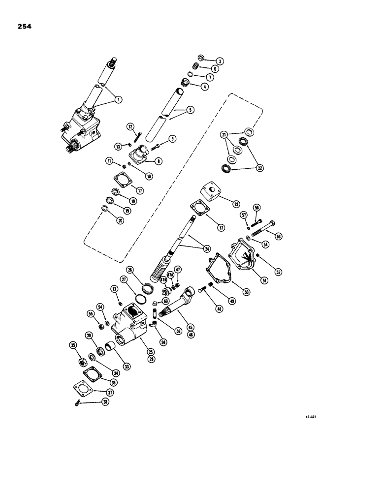 Схема запчастей Case W26B - (254) - L19811 STEERING GEAR (05) - STEERING