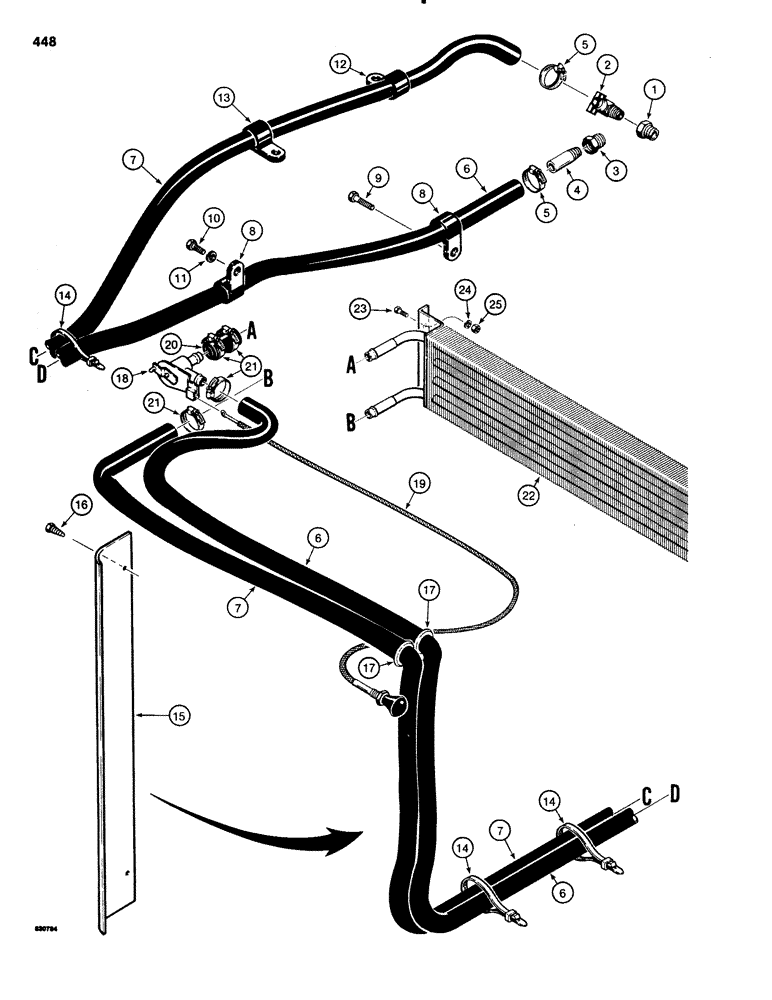 Схема запчастей Case 1150C - (448) - PRESSURIZED CAB, HEATING SYSTEM (09) - CHASSIS/ATTACHMENTS