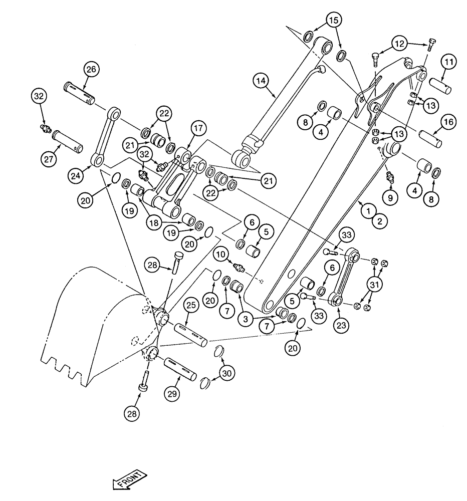 Схема запчастей Case 9020 - (9-48) - ARM AND LINKAGE, 8 FOOT 10 INCH (2692 MM) ARM (09) - CHASSIS