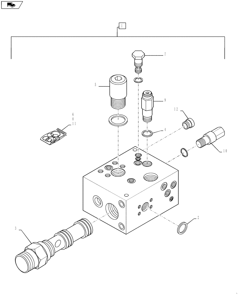 Схема запчастей Case 921F - (41.200.07[02]) - STEERING PRIORITY MANIFOLD 921F (41) - STEERING
