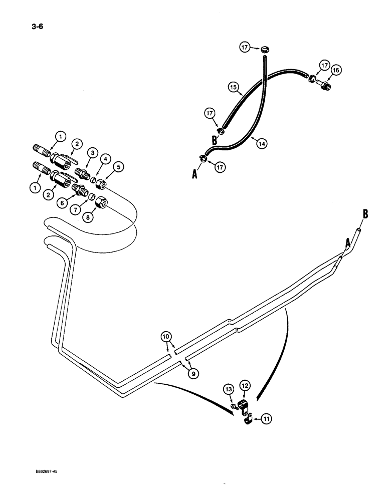 Схема запчастей Case 650 - (3-06) - FUEL LINES (03) - FUEL SYSTEM