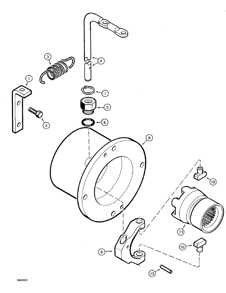 Схема запчастей Case 590 - (6-62) - TRANSAXLE ASSEMBLY, TRANSAXLE DIFFERENTIAL LOCK (06) - POWER TRAIN