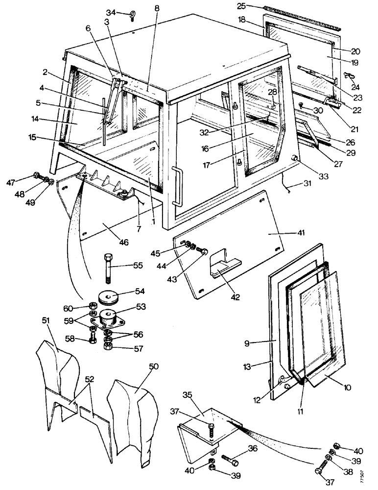 Схема запчастей Case 850 - (G11-1) - LOADER CAB - TYPE 462 (05) - UPPERSTRUCTURE CHASSIS
