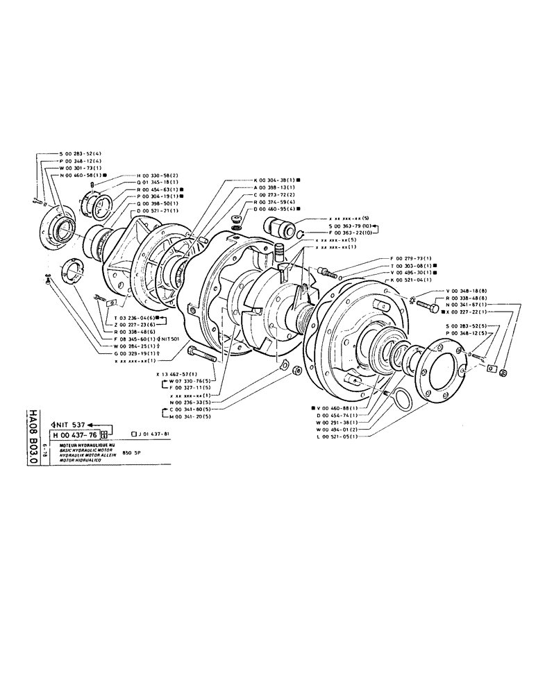 Схема запчастей Case TC45 - (061) - BASIC HYDRAULIC MOTOR 