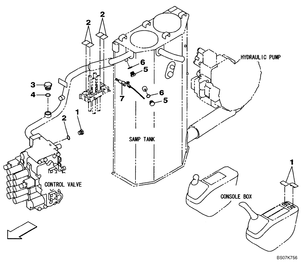 Схема запчастей Case CX225SR - (08-44) - PLUG (08) - HYDRAULICS