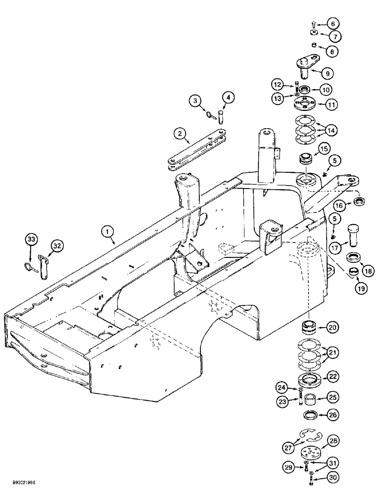 Схема запчастей Case 621B - (9-022) - REAR FRAME AND PIVOT (09) - CHASSIS/ATTACHMENTS