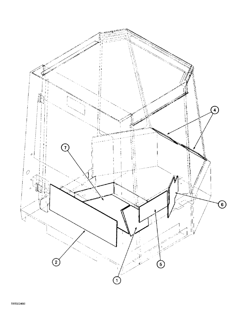 Схема запчастей Case 621B - (9-059C) - CAB INSULATION, MODELS WITH AIR CONDITIONING (09) - CHASSIS/ATTACHMENTS