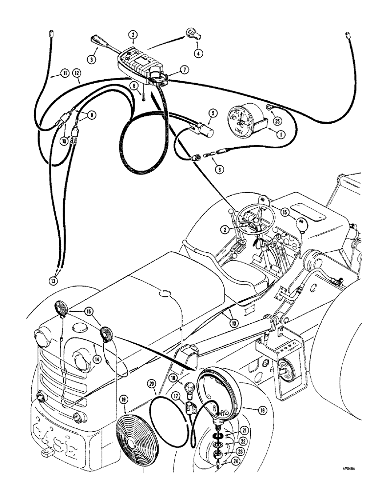 Схема запчастей Case W8C - (258) - TURN SIGNALS (09) - CHASSIS