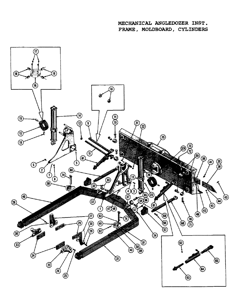 Схема запчастей Case 1000C - (230) - MECHANICAL ANGLEDOZER INSTALLATION, FRAME, MOLDBOARD, CYLINDERS, BRACKETS (05) - UPPERSTRUCTURE CHASSIS