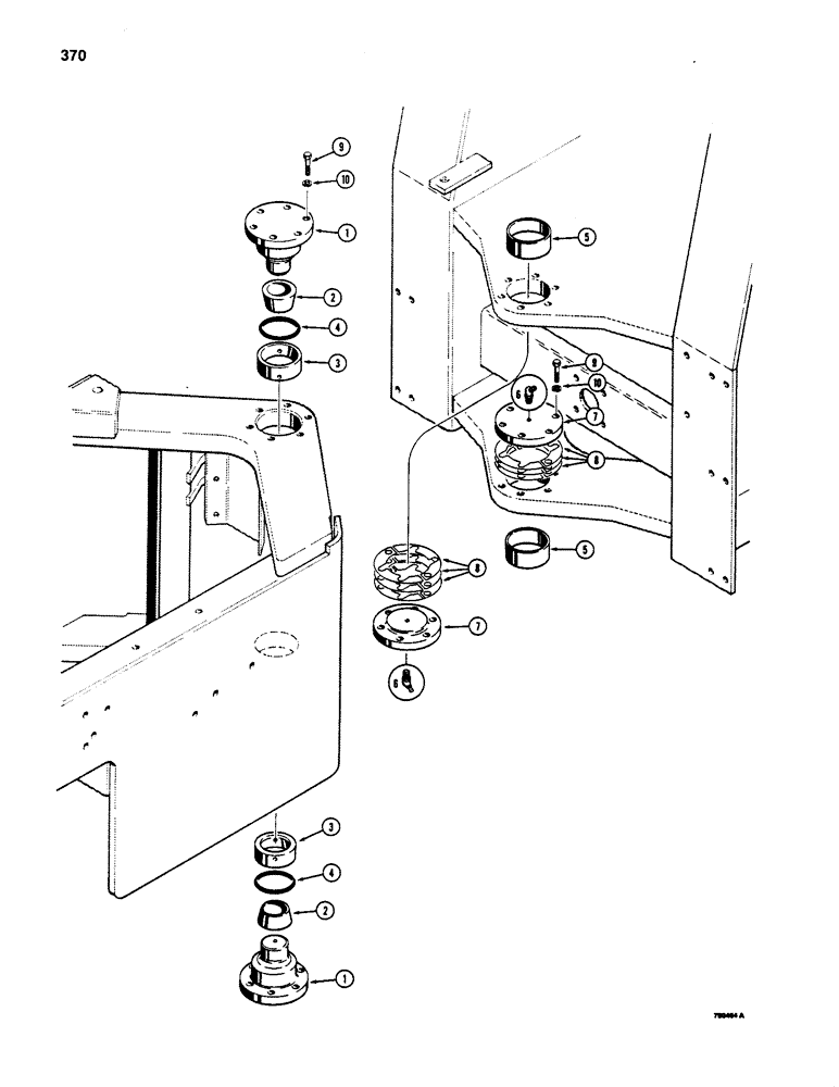 Схема запчастей Case W20B - (370) - L17468 AND L77409 SPINDLE ASSEMBLIES (09) - CHASSIS/ATTACHMENTS