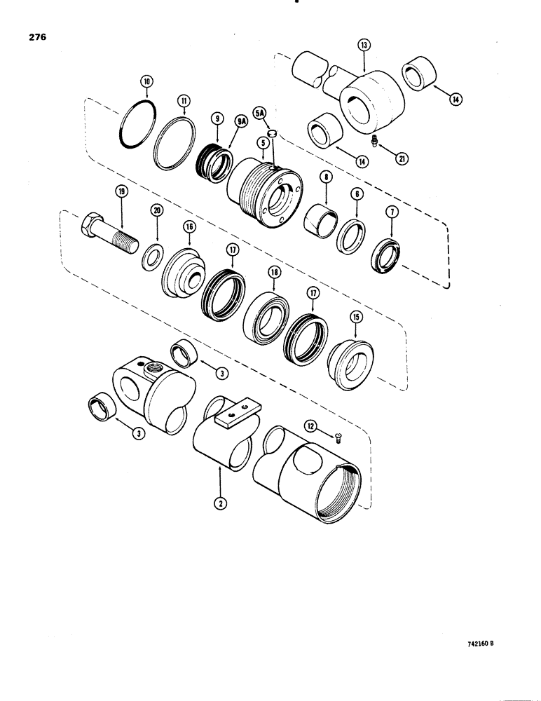 Схема запчастей Case 1150C - (276) - G34836 AND G34837 LOADER LIFT CYLINDERS (08) - HYDRAULICS
