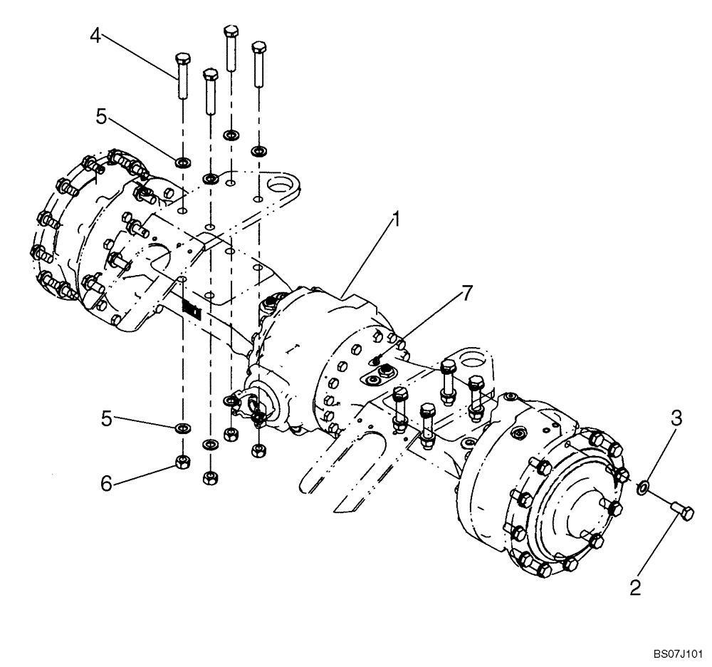 Схема запчастей Case 521E - (06-22) - AXLE, FRONT - MOUNTING (06) - POWER TRAIN