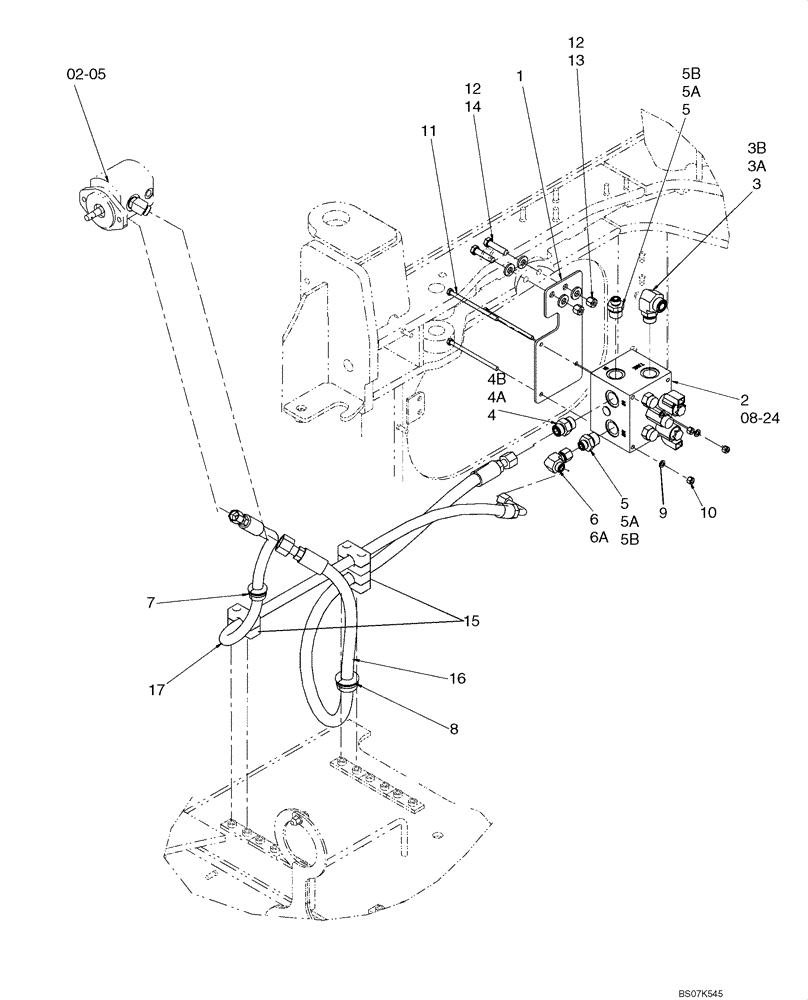 Схема запчастей Case 521E - (08-22A) - HYDRAULICS - FAN DRIVE, FAN SPEED AND REVERSER (08) - HYDRAULICS