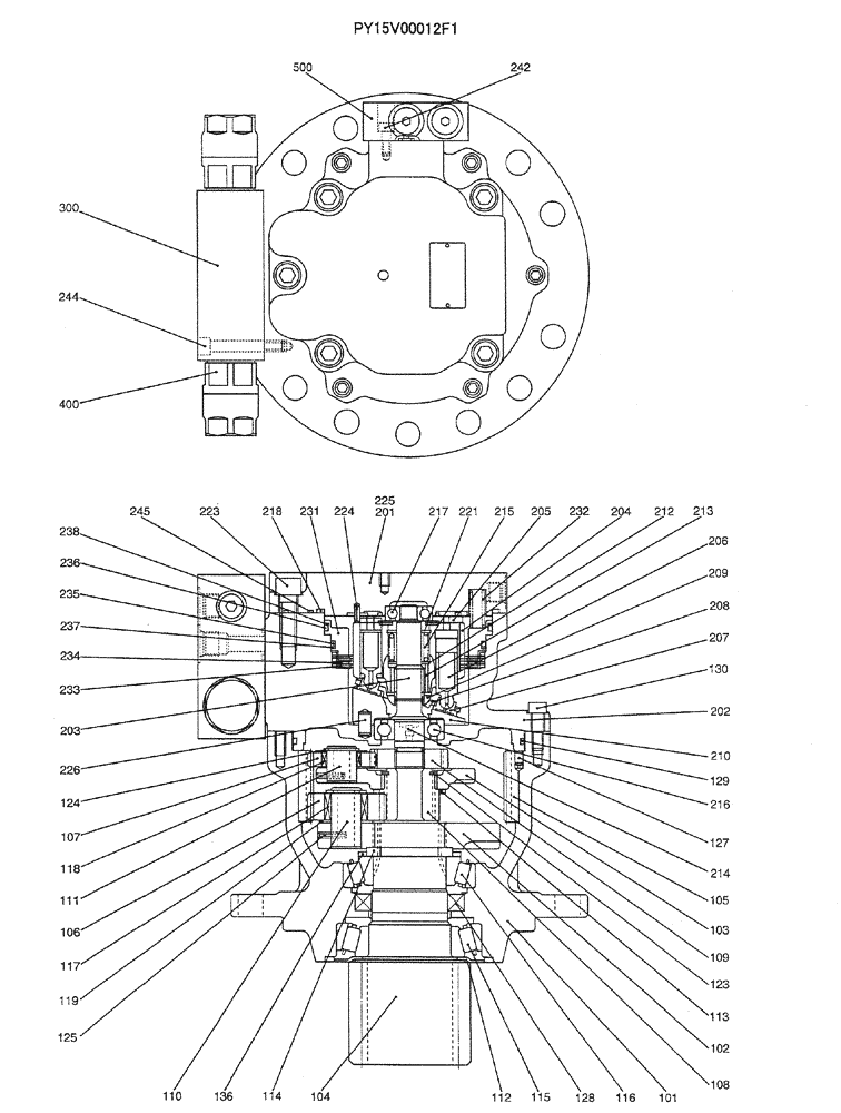 Схема запчастей Case CX50B - (07-018) - MOTOR ASSY (SWING) (PY15V00012F1) ELECTRICAL AND HYDRAULIC COMPONENTS