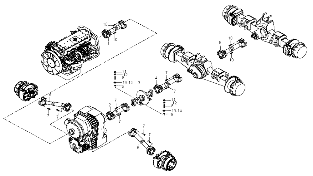Схема запчастей Case 327B - (24A00000700[002]) - SECTION INDEX, PROPELLER SHAFT INSTAL (87617573) (03) - Converter / Transmission