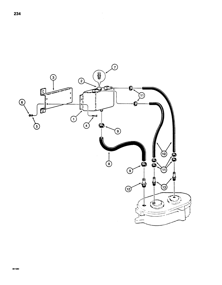 Схема запчастей Case 880D - (234) - SWING GEARBOX LUBRICATION SYSTEM (04) - UNDERCARRIAGE