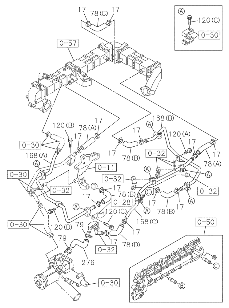 Схема запчастей Case CX300C - (02-031-02[01]) - ENGINE WATER CIRCUIT (02) - ENGINE