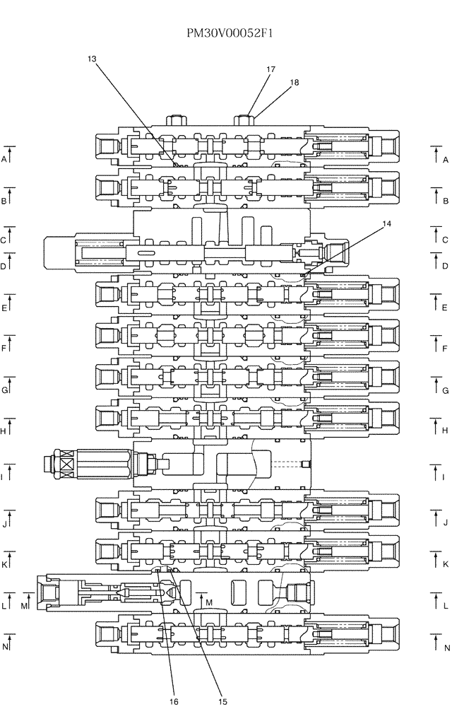 Схема запчастей Case CX27B - (07-001[02]) - VALVE ASSY, CONTROL (35) - HYDRAULIC SYSTEMS