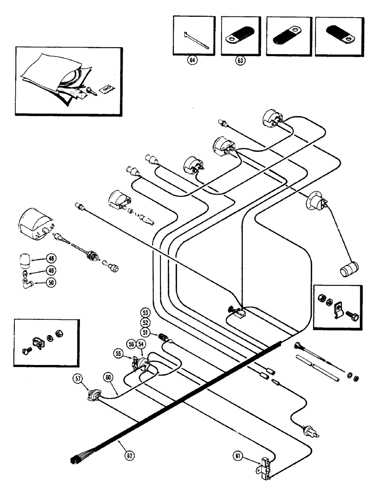 Схема запчастей Case 580B - (089A) - INSTRUMENTS AND WIRING, (188) SPARK IGNITION ENGINE (04) - ELECTRICAL SYSTEMS