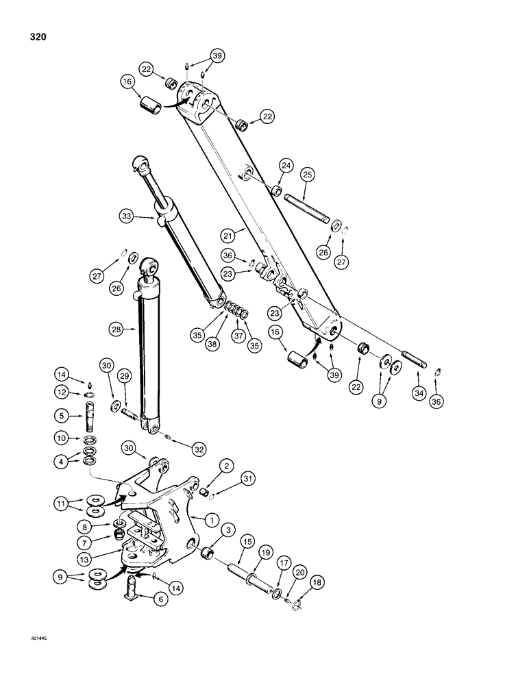 Схема запчастей Case 680H - (320) - BACKHOE SWING TOWER AND BOOM (09) - CHASSIS/ATTACHMENTS